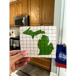 Michigan Decal Sticker Wall or Car Accessory Green Color